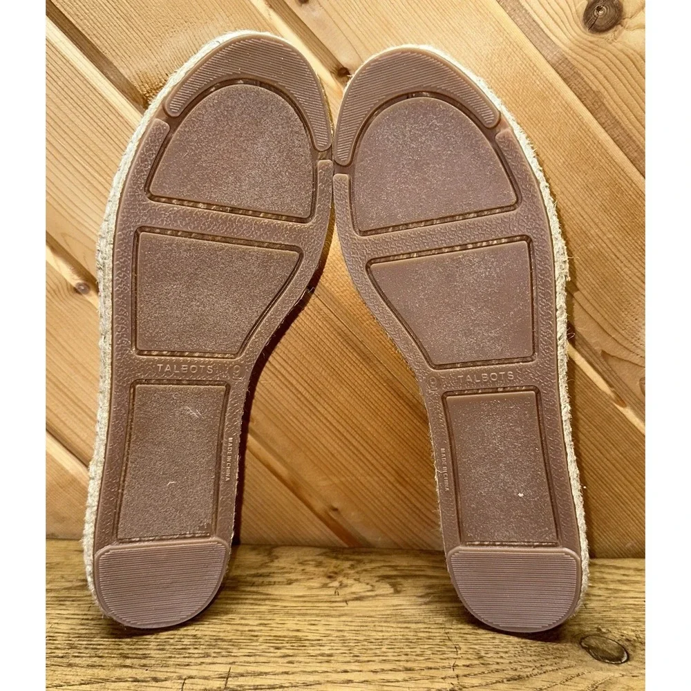 NWOB Talbots Ilyssa Elastic‎ Cork Espadrille Flats Strappy Sandals Women's 9 $99